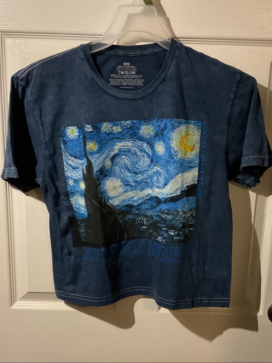 Other - Blue Starry Night Graphic Cropped Tee